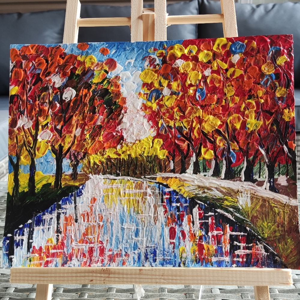 Fall in love with autumn - acrylic painting